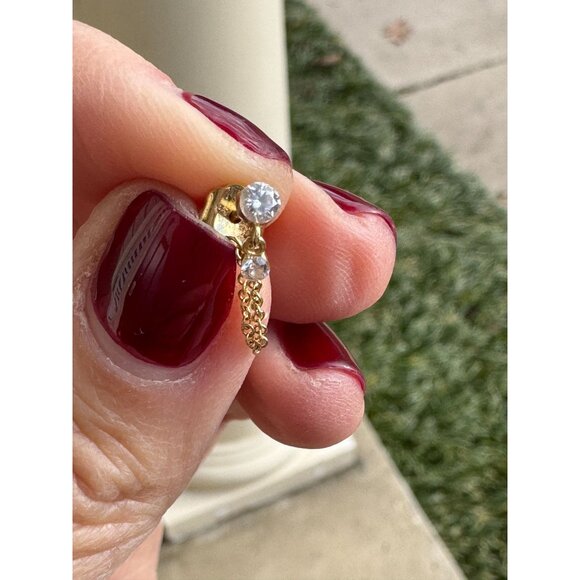 Maria Tash Invisible Dangle Chain 18kt gold single earring with diamonds - Picture 12 of 13